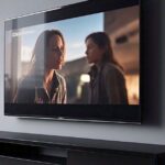 75 Inch TV Next to Person