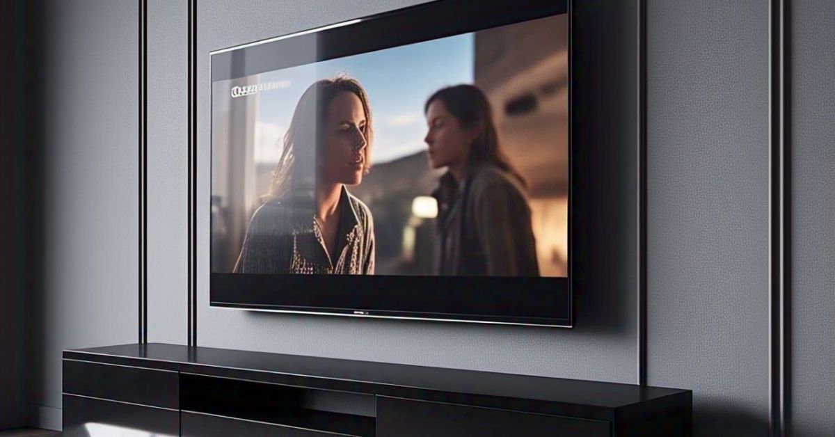 75 Inch TV Next to Person